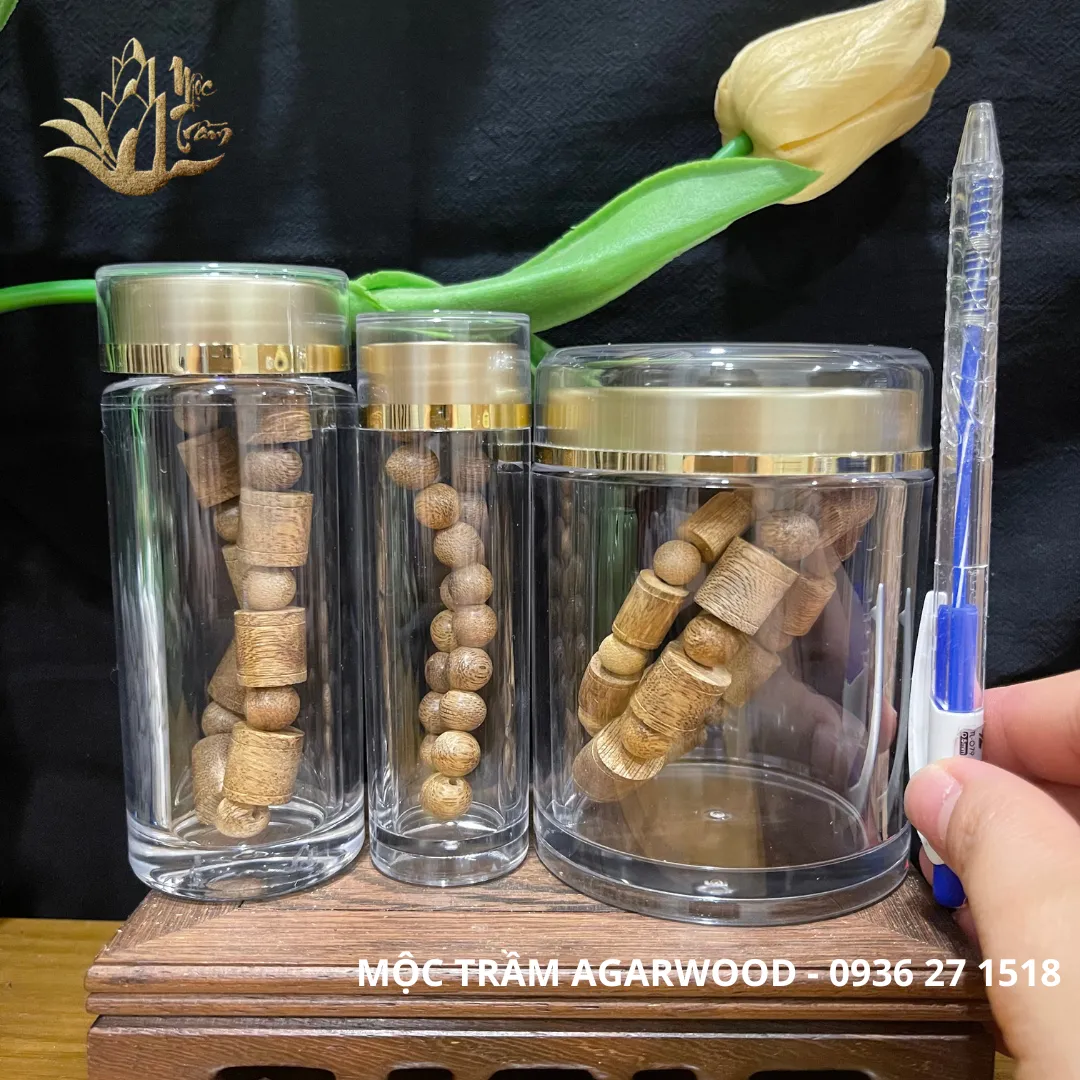 Premium Clear Acrylic Jar – Storage &amp; Display Container for Agarwood Bracelets, Saffron &amp; Feng Shui Jewelry (3×10cm)